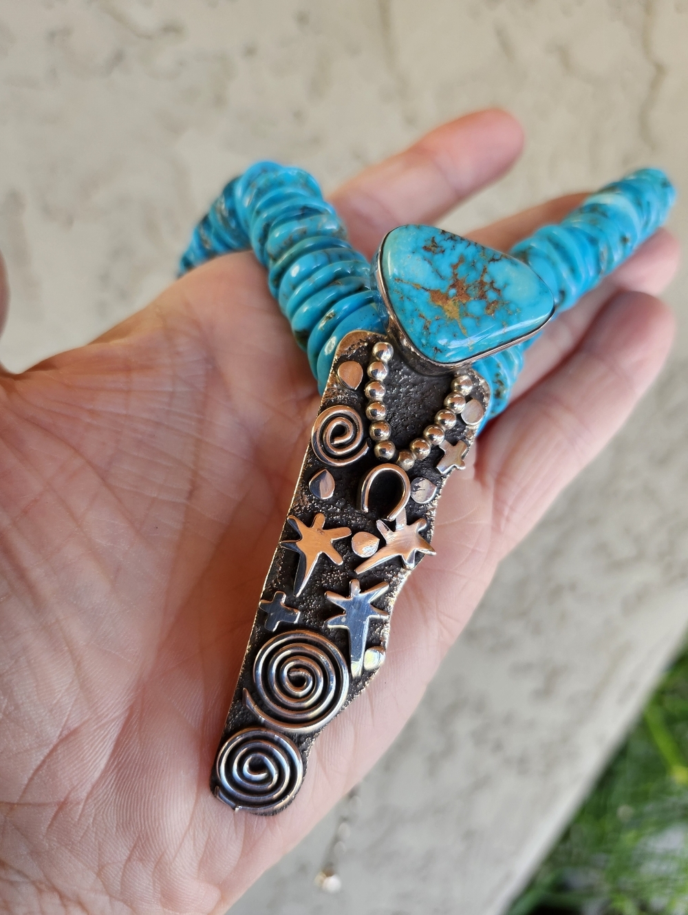 Sterling Silver Navajo Alex Sanchez Statement Necklace - Picture 7 of 17